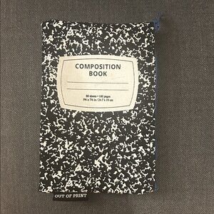 Out of Print Black and White Composition Book Pouch like new